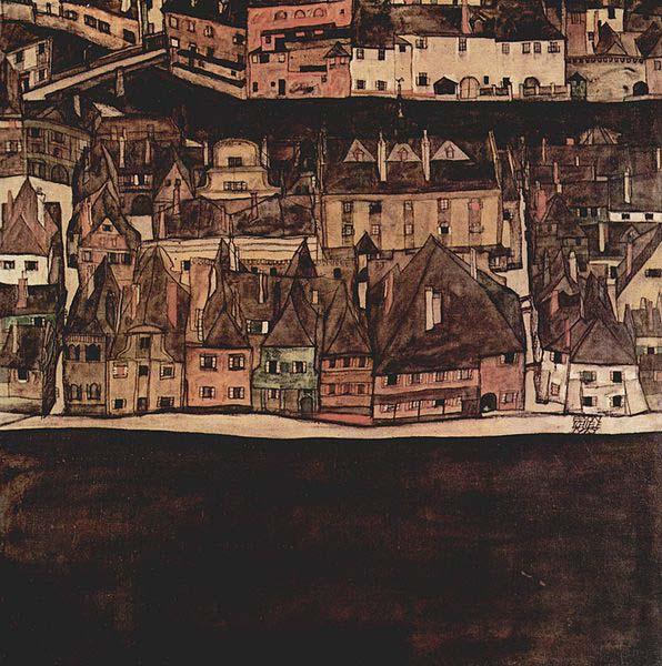 Egon Schiele Die kleine Stadt II. oil painting image
